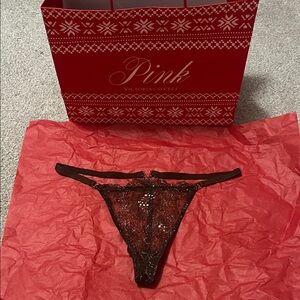Victoria's Secret Brown Sheer Lace Thong